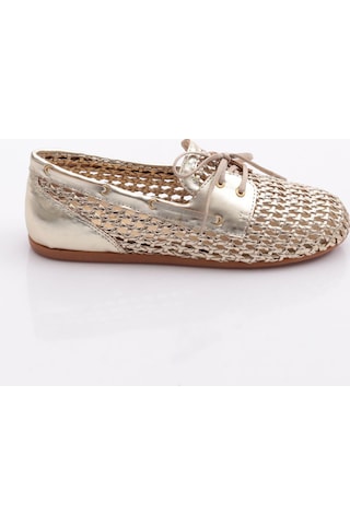 Dgn B00112 Kadin Delikli Oxford Ayakkabi Altın