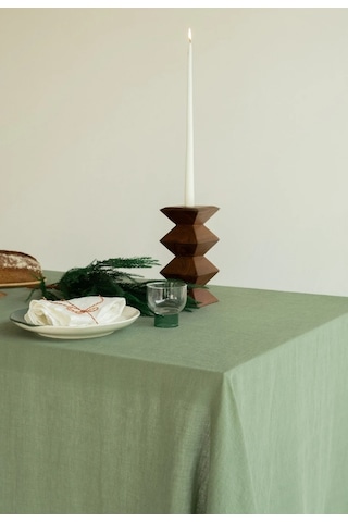 Wellstil Premium Keten Masa Örtüsü Haki