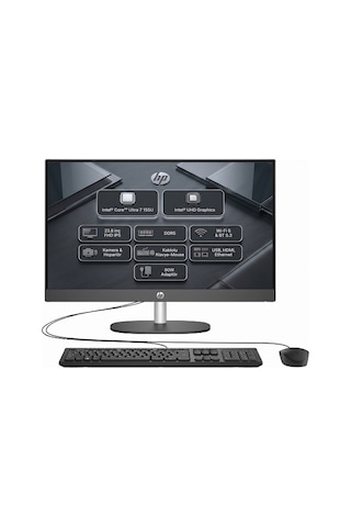 Hp Proone 240 G10 D36C6ET Ultra 7 155U 16 GB 512 GB SSD 23.8" Freedos AIO Masaüstü Bilgisayar