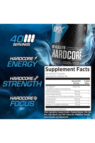 Efx Sports Kre-alkalyn Creatine Hardcore 120 Capsules