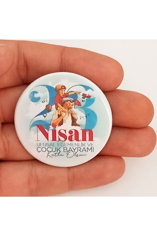 20 Adet - 23 Nisan Öğrenci Rozeti Model 5 Çok Renkli