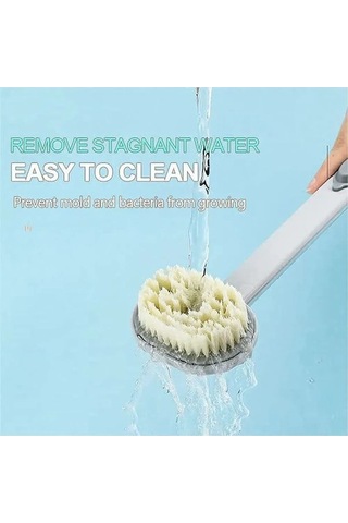 Besthome1 Lieviry Uzun Saplı Duş Fırçası - Sabun Dispenserli, Sırt Masajı İçin Pembe Pembe