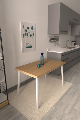 Vilinze Avanos Sabit Mdf Naturel Mutfak Masası - 70x120 Cm Naturel Beyaz