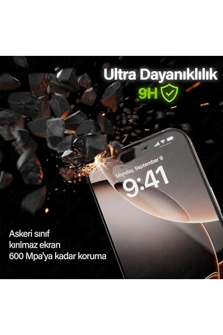 Epro Apple iPhone 17 Pro Max İle Uyumlu Ekran Koruyucu, Ahize Korumalı Toz Önleyici Tam Kaplama, Hizalama Aparatlı Kolay Kurulum, Toz Bırakmayan Uygulama, Darbelere Karşı Ekstra Güçlü Cam