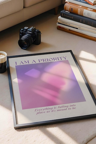 I Am A Priority Çerçeveli Tablo Aura Enerji Renkleri - Ben Bir Önceliğim