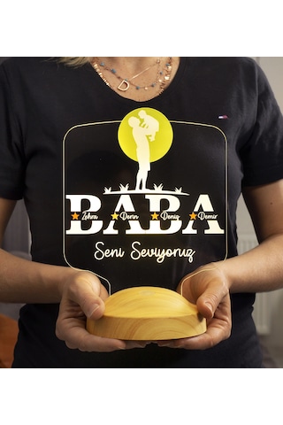 Babalar Günü Hediyesi, Babaya Hediye, Baba Ve Çocuk Led Lamba