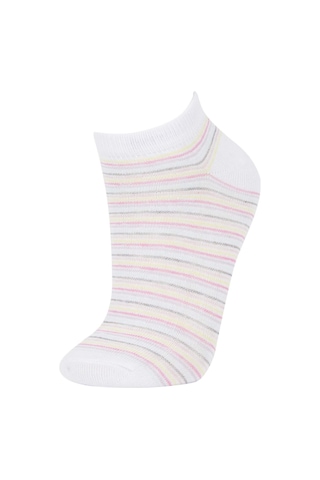DeFacto Kadın 5'li Pamuklu Puantiyeli Çizgili Patik Çorap W8944AZNSKR1