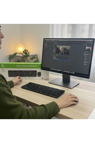 Buffer Kablosuz Q Klavye Mouse Seti Rahat Yazım, Sessiz Tuşlar, Ofis Ve Ev Kullanımına Uygun Set Yk7100 Diğer
