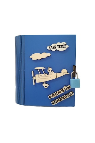 Kişiye Özel Dekoratif Ahşap Prens Kitap Kumbara - Tipbox