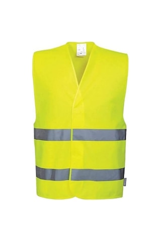 Kkdstock Work Safety Equipment Fosforlu Reflektörlü İkaz Yeleği 5 Cm Reflektörlü Gece Görünür Sarı