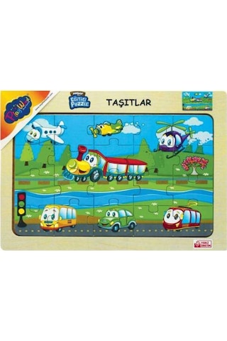 Playwood Ahşap Puzzle 20 Parça Taşıtlar