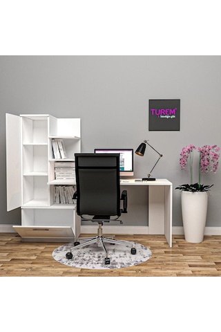 Cherry Membran Çalışma Masası Mdf Beyaz