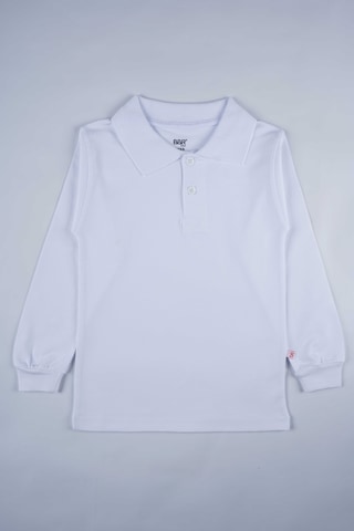 Miniko Kids Kısa Kol Polo Yaka Beyaz Lakos Okul Tişörtü Beyaz