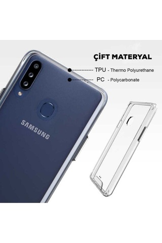 Samsung Uyumlu Galaxy A20s Kılıf Zore Gard Silikon Renksiz