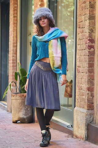 Antrasit Kloş Suet Midi Etek Antrasit