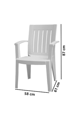 Omnipazar Mt-gf175 Cometa Plastik Bahçe Balkon Sandalye 4'lü Set Beyaz