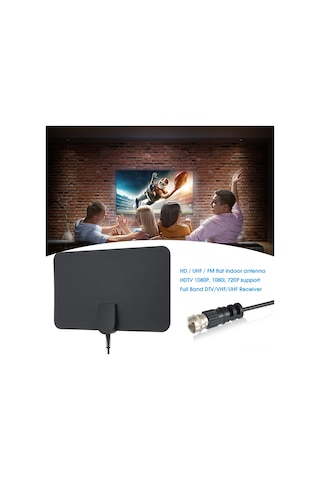 Xindoker "hdtv İç Mekan Anteni - Uhf/fm Dijital Tv Alıcı, 1080p Full Hd, 470-860mhz, 10ft Kablo, Siyah"