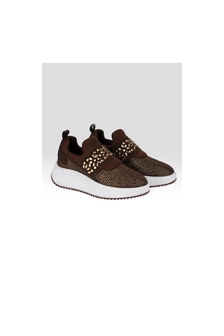 Tw Tonny White Tokyo176-1-112 Taşlı Spor Sneaker Ayakkabı Kahverengi