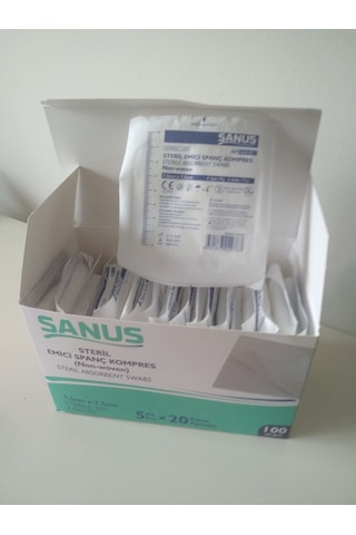 Sanus Spanç Kompres Steril Emici 7.5 x 7.5 CM 3'lü Paket 300 Adet