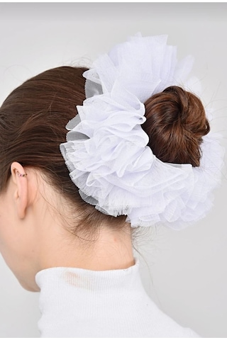 Ultra Konfor Modeli Kaymaz Terleme Yapmaz Tesettür Şal Eşarp Içi Tüllü Lastikli Topuz Tokası Kırmızı - Beyaz Siyah