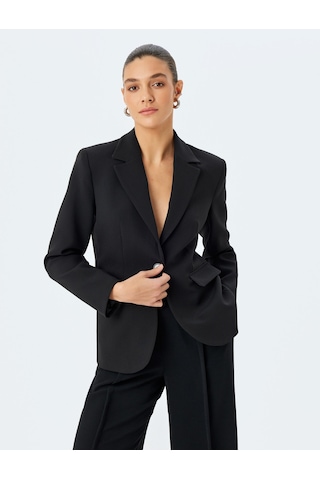 Koton Slim Fit Uzun Kollu Kapaklı Cep Detaylı Klasik Blazer Ceket Siyah 5sak50001uw Siyah