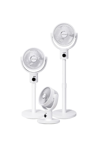 Lenyes Lhf10 Dijital Led Göstergeli 5 Kademeli Uzaktan Kumandalı Uzayabilen Gövdeli 10 İnç Fan Beyaz