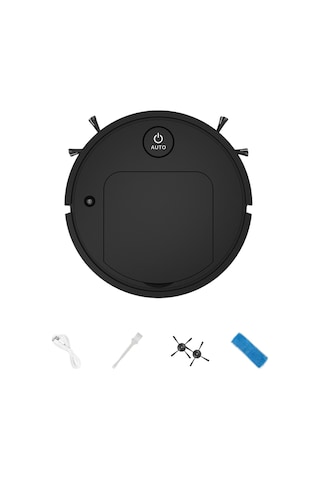 Magideal Suntek Halı Ev Ofis Için Temizleyici 1800PA Kompakt Robot Süpürge Siyah