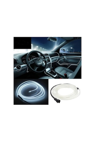 Araç İçi Torpido Şerit Ledi Renkli İp Neon Led 2 Metre Beyaz Genel