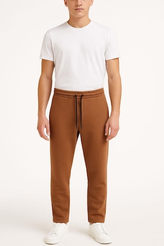 Erkek Düz Paça 3 İplik Şardonlu Rahat Kesim Premium Kumaş Eşofman Altı Kahverengi