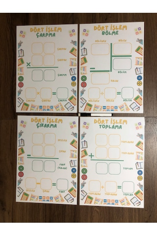 4 İşlem Seti Toplama, Çıkarma, Çarpma, Bölme