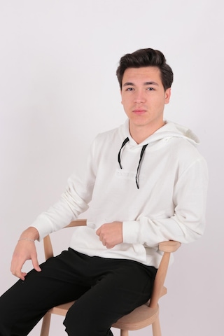 Five Pocket Fp24b2124 Erkek Kapşonlu Kanguru Cepli Sweatshirt Off White