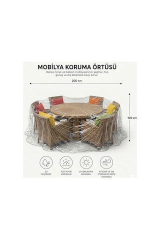 En Çok Tercih Edilen Şeffaf Bahçe Mobilyası Koruma Örtüsü,su Geçirmez,pvc Balkon,teras,masa Takımı Koruyucu Kılıf,200x100 Cm-yuvarlak Diğer