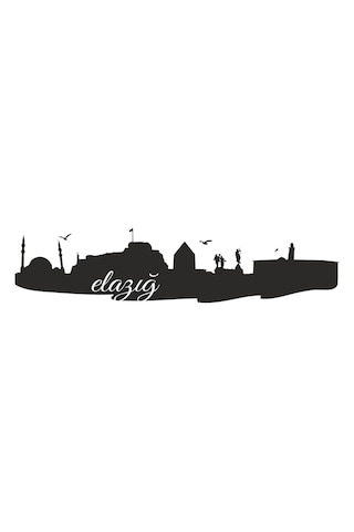 Elazığ Silüeti Sticker 13 X 3 Cm