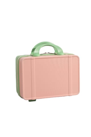 Şeker Rengi Kontrast Bavul Küçük Bavul-17 Pembe Ve Yeşil Pembe