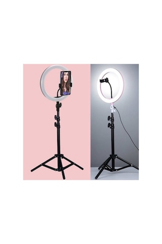 10" Youtuber Video Oda Çekimleri Için Ring Light Sürekli Led Işık+2m Stand Ayak