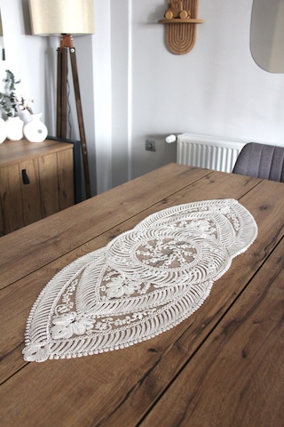 Dantel Kordon Örme Detay Masa Runner Fiskos Örtüsü 100x35 Cm 1006-ortayvrlk 001