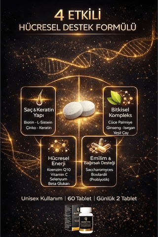 Dr.sammy's Quarine Saç,tırnak,cilt,vücut Vitamini Bitkisel Tablet 60 Tablet