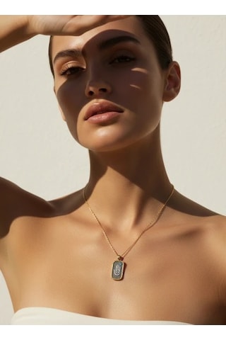 G&a Jewels - Koruyucu Yol - 925 Ayar Oksitli Yaldız Altın Kaplama Gümüş Kolye Altın - Gümüş 40+5 Cm