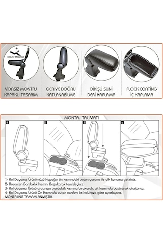 Niken Ford Focus 3 2012-2014 (USB siz) Kol Dayama Siyah