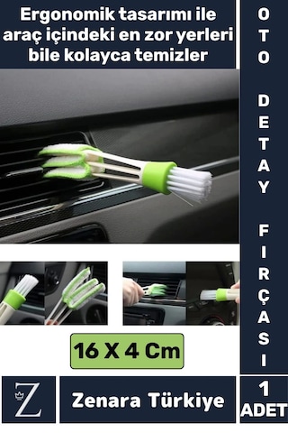 Araç İçi Zor Dar Hassas Yerleri Temizleyen Elektronik Otomobil Araç Klima İç Detay Temizleme Fırçası