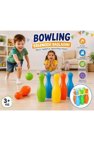 8 Parça Renkli Bowling Oyunu Seti 6 Labut 2 Top Eğitici Çocuk Oyuncağı 3 Yaş+