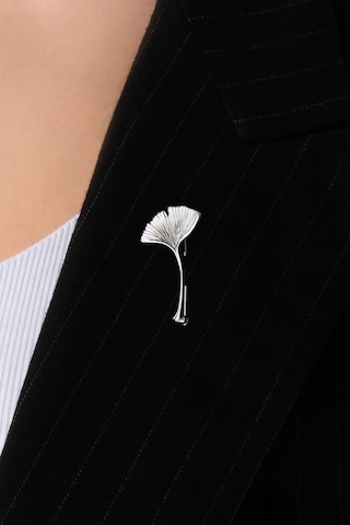 Gelincik 18 Ayar Beyaz Altın Kaplama Gümüş Broş Beyaz Altın Kaplama