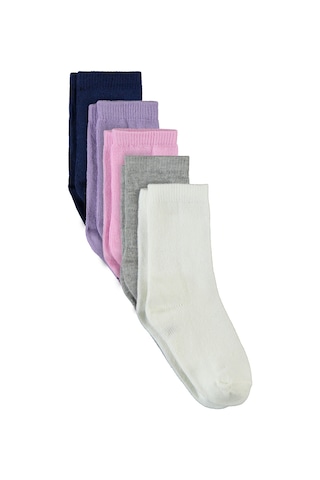 Civil Girls Kız Çocuk 5'li Çorap 2-12 Yaş Pembe-gri 09e08l04024s1