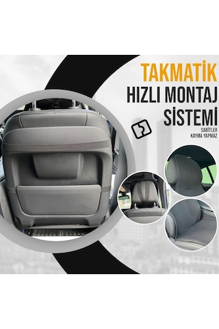 Oto Koltuk Koruyucu Kılıf Siyah Universal 2+1 Parça Ön Arka A+ Kalite