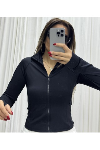 Daves Fermuarlı Slim Fit Parmak Detaylı -siyah Siyah