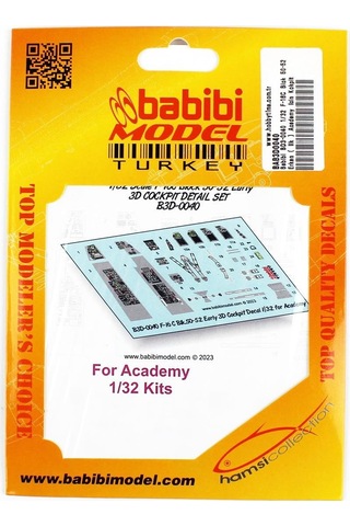 Babibi Bd3-0040 1/32 Ölçek, F-16c Blok 50-52 Erken İlk Academy İçin Kokpit Seti, Dekal Çıkartma-34567