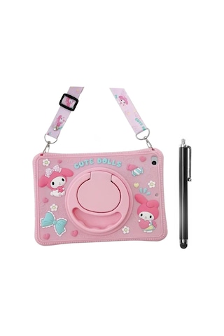 Ennar Lenovo Tab M9 Tb310fu 9 İnç Cute Dolls Askılı Standlı Tablet Kılıfı+tablet Kalemi Arka Kapak