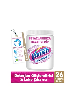 Vanish Kosla Multipower Oxi Advance Beyazlar İçin Leke Çıkartıcı & Deterjan Güçlendirici Toz 800 G