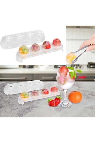 Büro Ev Ofis Buzdolabı İçin 4bölme Şeffaf Silikon Tabanlı Yuvarlak Buzluk Buz Kalıbı Diğer