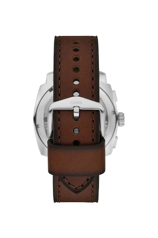 Fossil Ffs6100 Quartz Deri Kahverengi Yeşil Kadran 44 Mm Erkek Kol Saati Gri